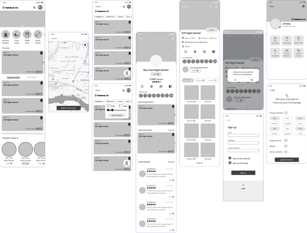 Localife wireframes