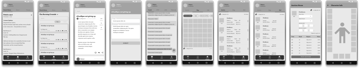 WOW ios wireframes